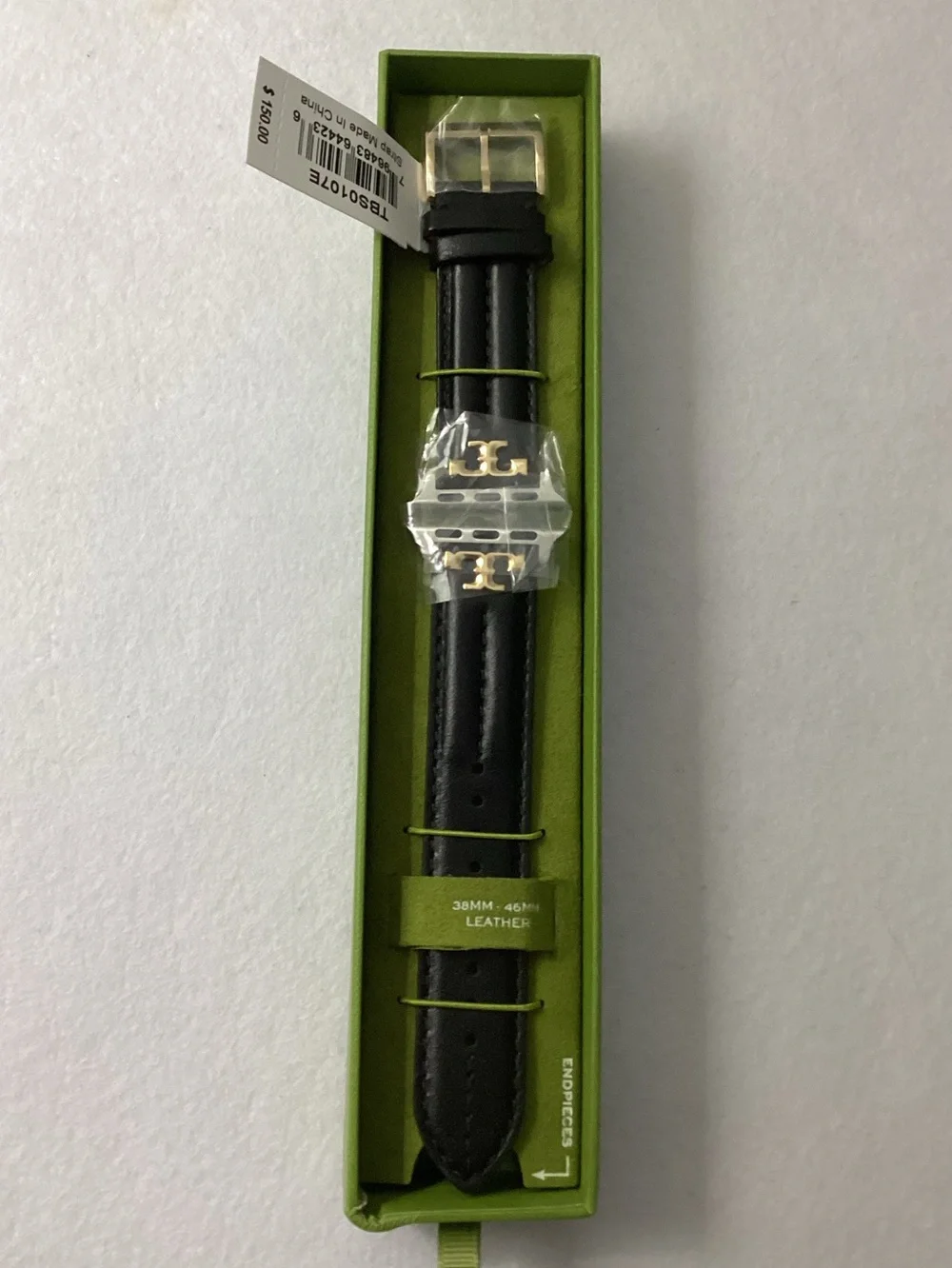 Tory Burch The Kira Black Leather Strap For Apple Watch® 38mm-46mm
